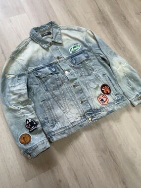 AMIRI Denim Jean Jacket With Patches - Men’s Large